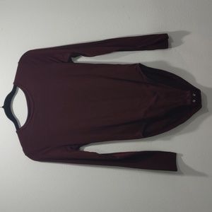 Old Navy Long Sleeve Crew Neck Burgundy Bodysuit Size L